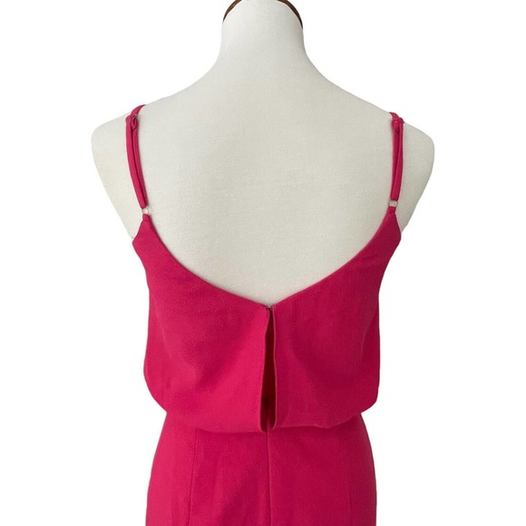 Dress The Population Alondra Raspberry Pink Slim Blouson Sheath Dress Size S - Picture 5 of 8
